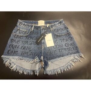 One Teaspoon NWT Bonitas High‎ Waist Denim Shorts Rosewood in Size 31 MSRP $150